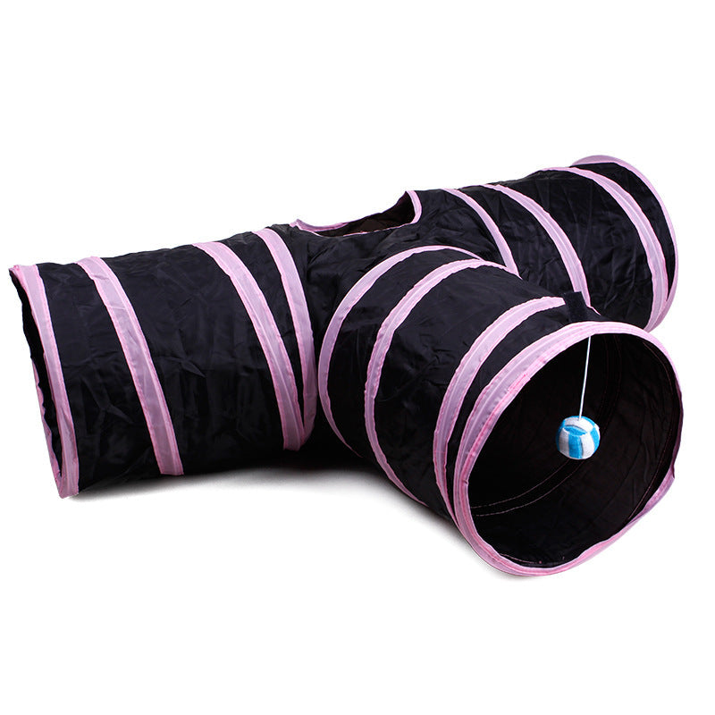 HKM-3336893 Foldable Multi-Channel Pet Tunnel for Cats and Dogs - Indoor Play Tent for Small Pets