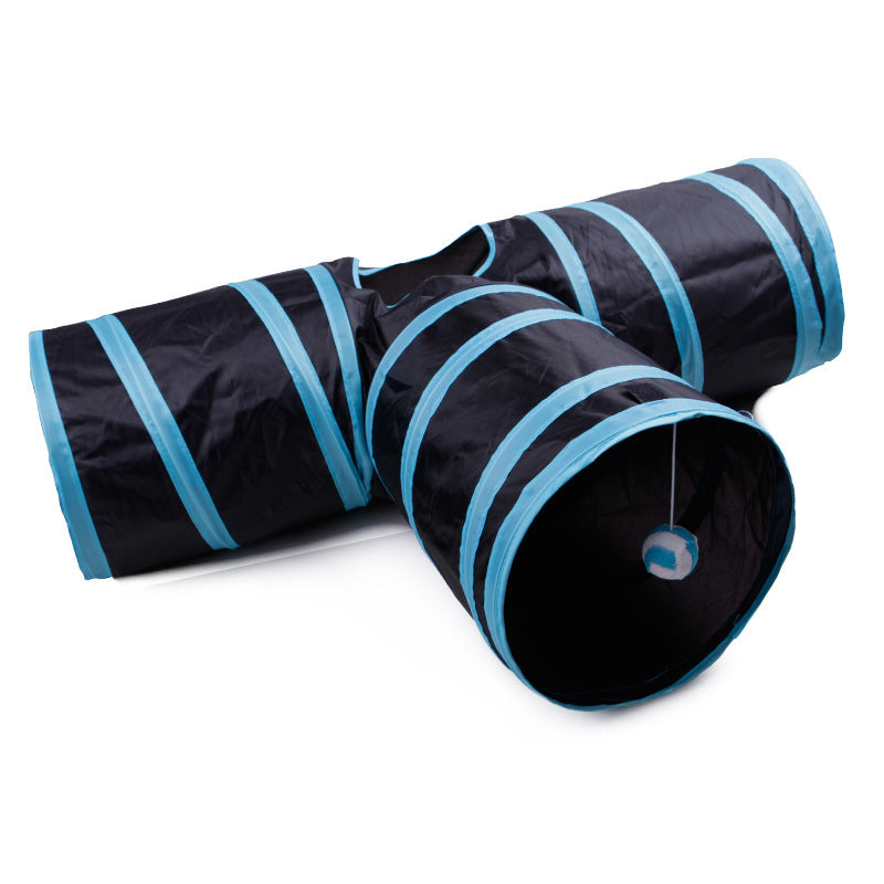 HKM-3336893 Foldable Multi-Channel Pet Tunnel for Cats and Dogs - Indoor Play Tent for Small Pets