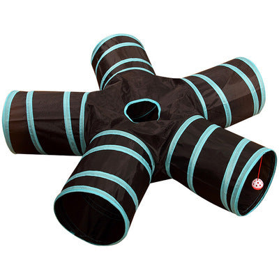 HKM-3336893 Foldable Multi-Channel Pet Tunnel for Cats and Dogs - Indoor Play Tent for Small Pets