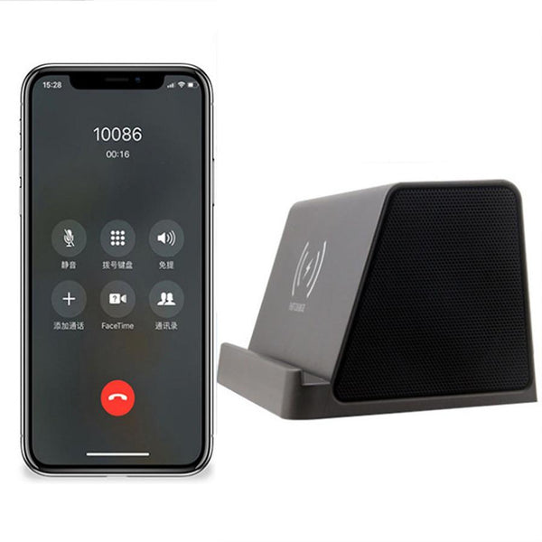 HKM-333715 Wireless Charging Bluetooth Speaker with 4000mAh Battery and Dual 3W Speakers