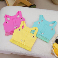 HKM-3337405 Casual Cotton Pet Traction Vest in Rose Red, Yellow, Light Green - Sizes S to XXL