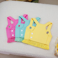 HKM-3337405 Casual Cotton Pet Traction Vest in Rose Red, Yellow, Light Green - Sizes S to XXL