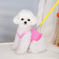 HKM-3337405 Casual Cotton Pet Traction Vest in Rose Red, Yellow, Light Green - Sizes S to XXL