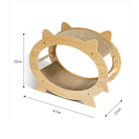 HKM-3337789 Cat Scratching Board – Durable Wood Construction, Multifunctional Design for Claw Grinding and Play, 54x22.5x19cm