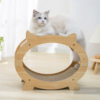 HKM-3337789 Cat Scratching Board – Durable Wood Construction, Multifunctional Design for Claw Grinding and Play, 54x22.5x19cm