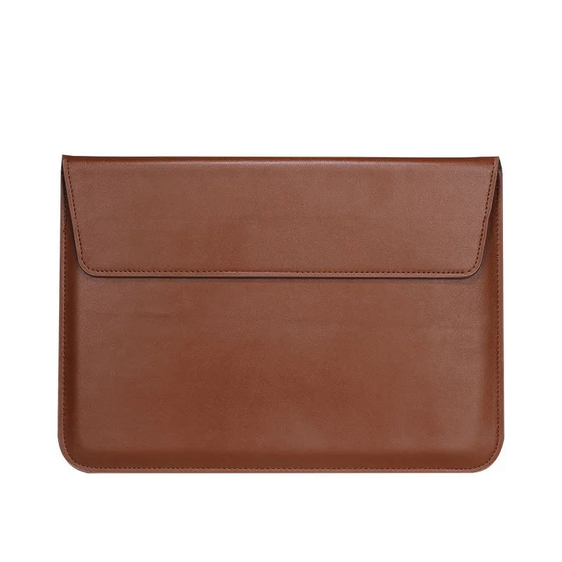 HKM-333779 Custom Smooth Leather Laptop Cover and Stand for 15-Inch Devices