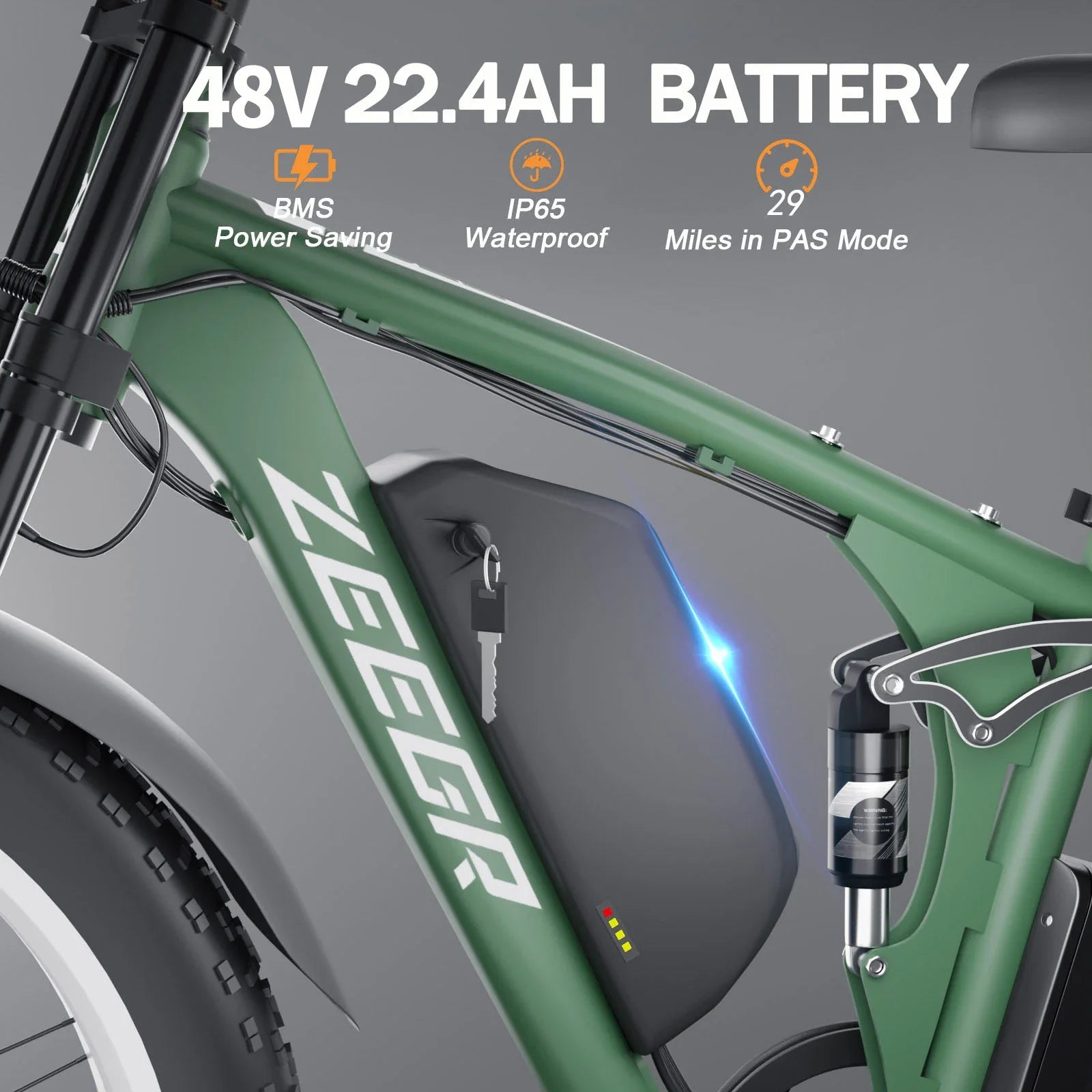 HKM-333779 Electric Hybrid Bike 2000W 48V Dual Motor Long Range 7-Speed Aluminium Alloy with Hydraulic Disc Brakes