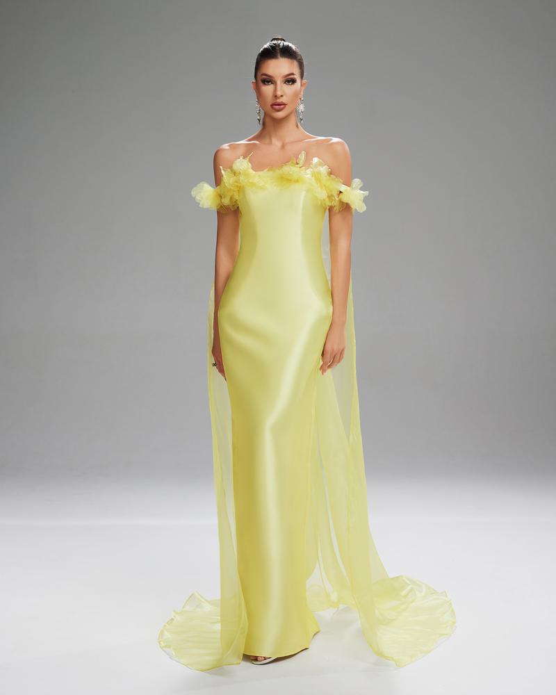 HKM-333779 Elegant Yellow Dress for Sophisticated Occasions - Style EZ25099