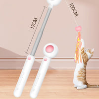 HKM-3338429 Adjustable Feather Teaser Stick with Gravity Bounce and Replaceable Heads for Cats