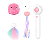 HKM-3338429 Adjustable Feather Teaser Stick with Gravity Bounce and Replaceable Heads for Cats