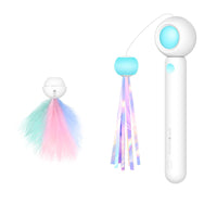 HKM-3338429 Adjustable Feather Teaser Stick with Gravity Bounce and Replaceable Heads for Cats