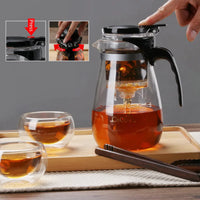HKM-333843 Borosilicate Glass Brew Pot with Press for Coffee and Tea, Stovetop Safe, 30.5oz Capacity