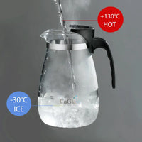 HKM-333843 Borosilicate Glass Brew Pot with Press for Coffee and Tea, Stovetop Safe, 30.5oz Capacity
