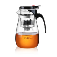 HKM-333843 Borosilicate Glass Brew Pot with Press for Coffee and Tea, Stovetop Safe, 30.5oz Capacity