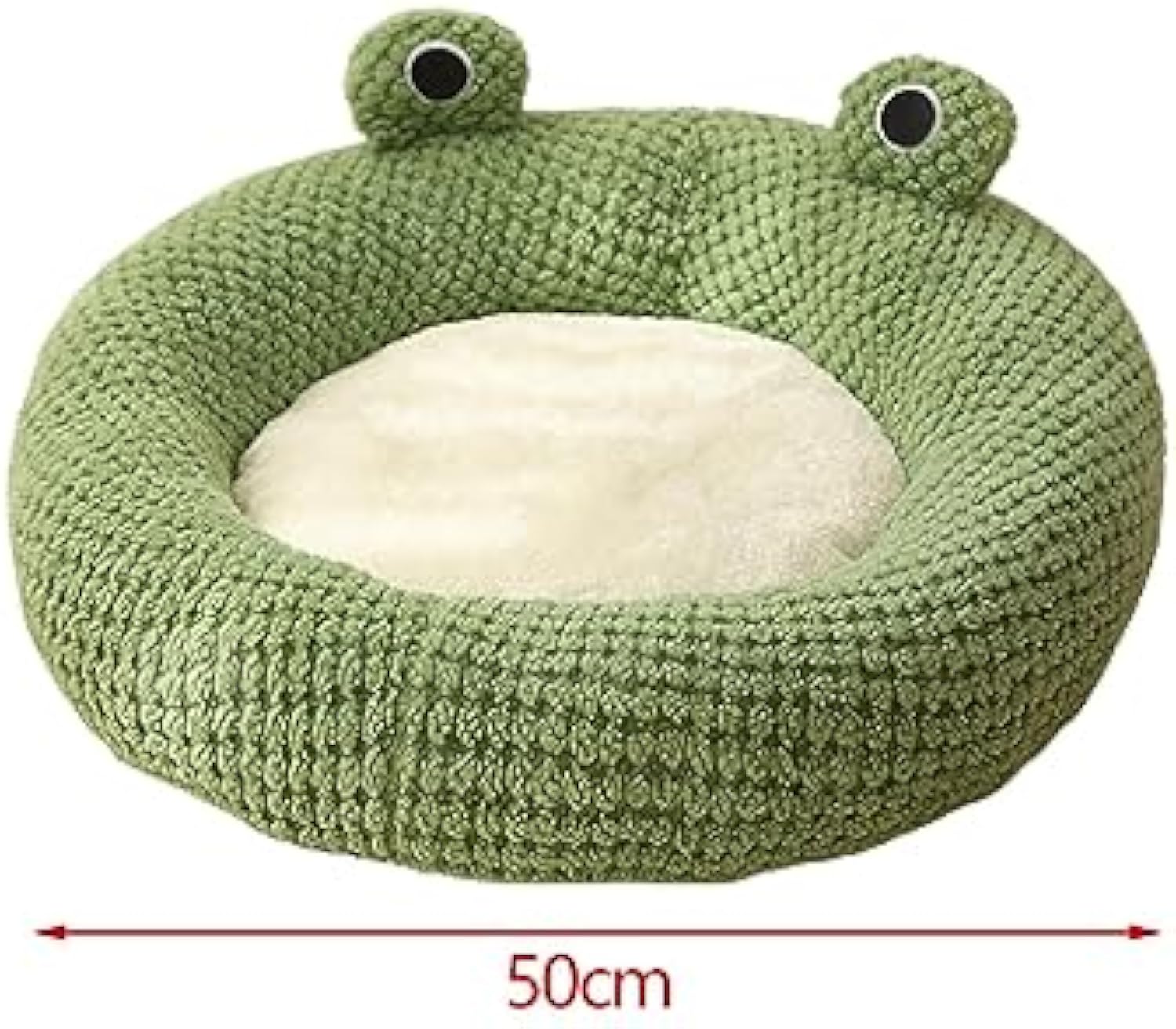 HKM-3339069 Frog-Shaped Plush Cat Bed Nest for Small Pets - Comfortable Indoor Kennel for Cats, Kittens, and Dogs