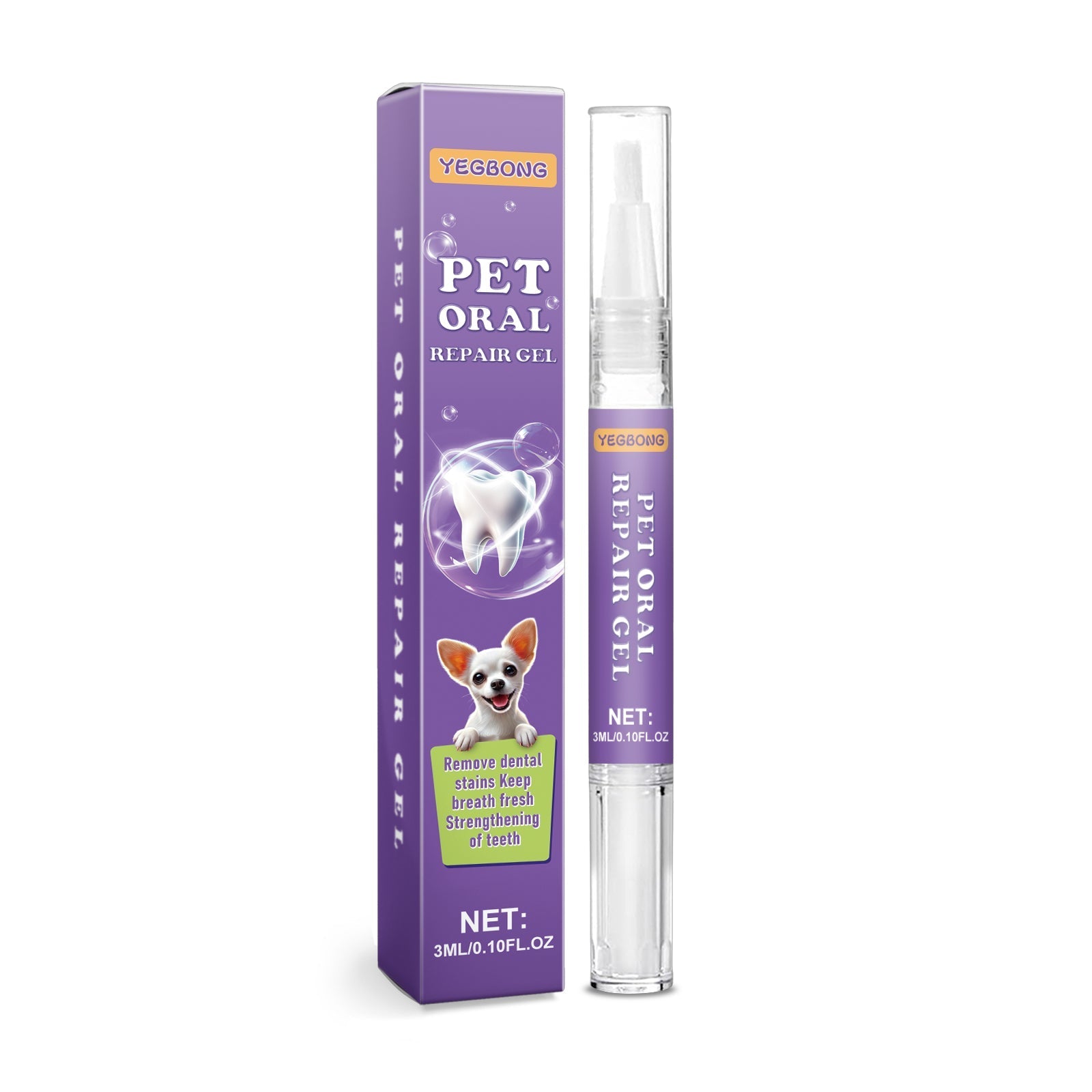 HKM-3339453 Pet Oral Cleaning and Dental Care Pen - 3ml with Cleaning Brush
