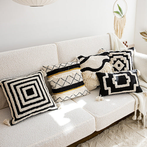 HKM-334035 Modern Stripe and Solid Color Cushion - Various Shapes and Sizes