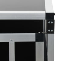 HKM-3341629 Dog Transport Crate with Single Door, Aluminum and MDF, 65 x 91 x 69.5 cm, Lightweight Design for Easy Travel