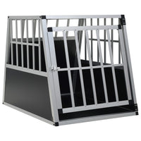 HKM-3341629 Dog Transport Crate with Single Door, Aluminum and MDF, 65 x 91 x 69.5 cm, Lightweight Design for Easy Travel