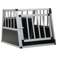 HKM-3341629 Dog Transport Crate with Single Door, Aluminum and MDF, 65 x 91 x 69.5 cm, Lightweight Design for Easy Travel