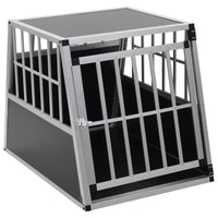 HKM-3341629 Dog Transport Crate with Single Door, Aluminum and MDF, 65 x 91 x 69.5 cm, Lightweight Design for Easy Travel