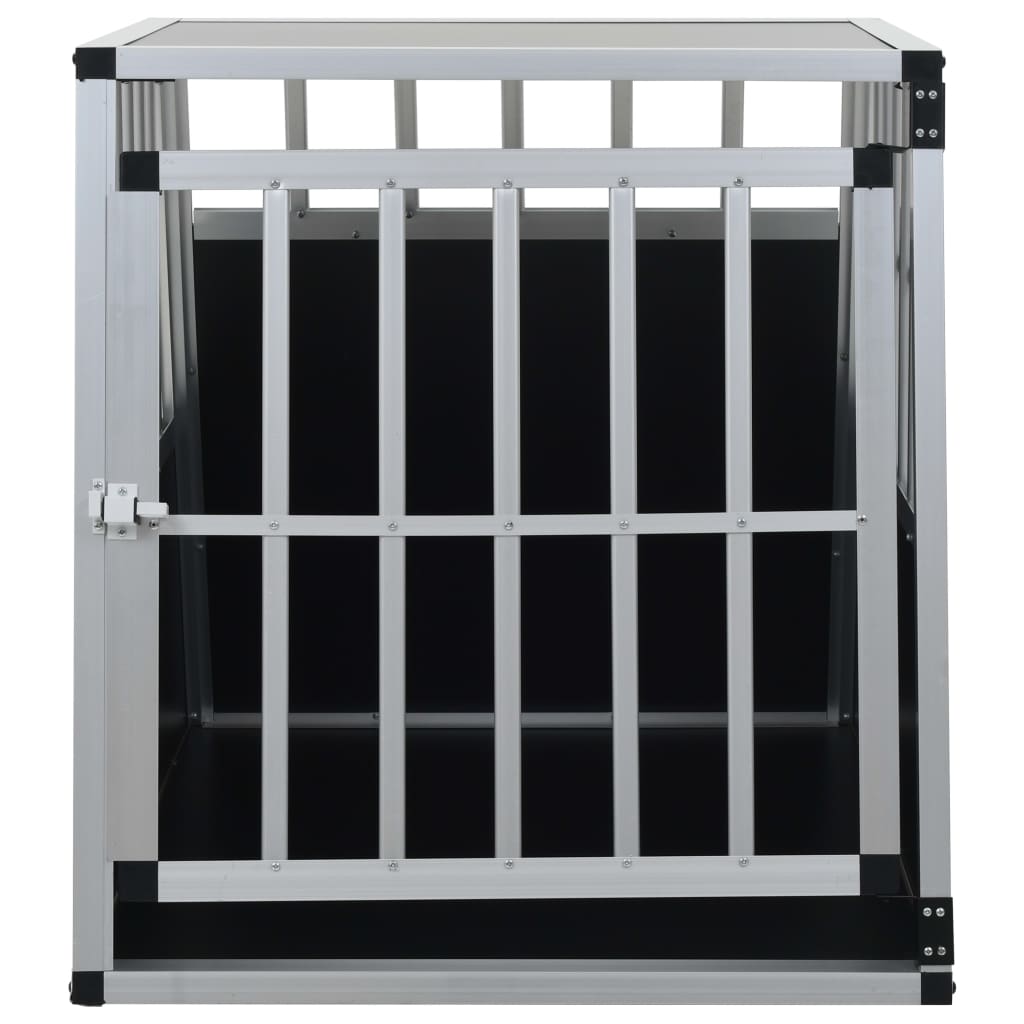 HKM-3341629 Dog Transport Crate with Single Door, Aluminum and MDF, 65 x 91 x 69.5 cm, Lightweight Design for Easy Travel