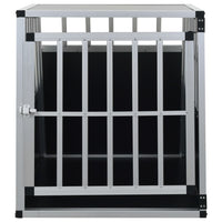 HKM-3341629 Dog Transport Crate with Single Door, Aluminum and MDF, 65 x 91 x 69.5 cm, Lightweight Design for Easy Travel