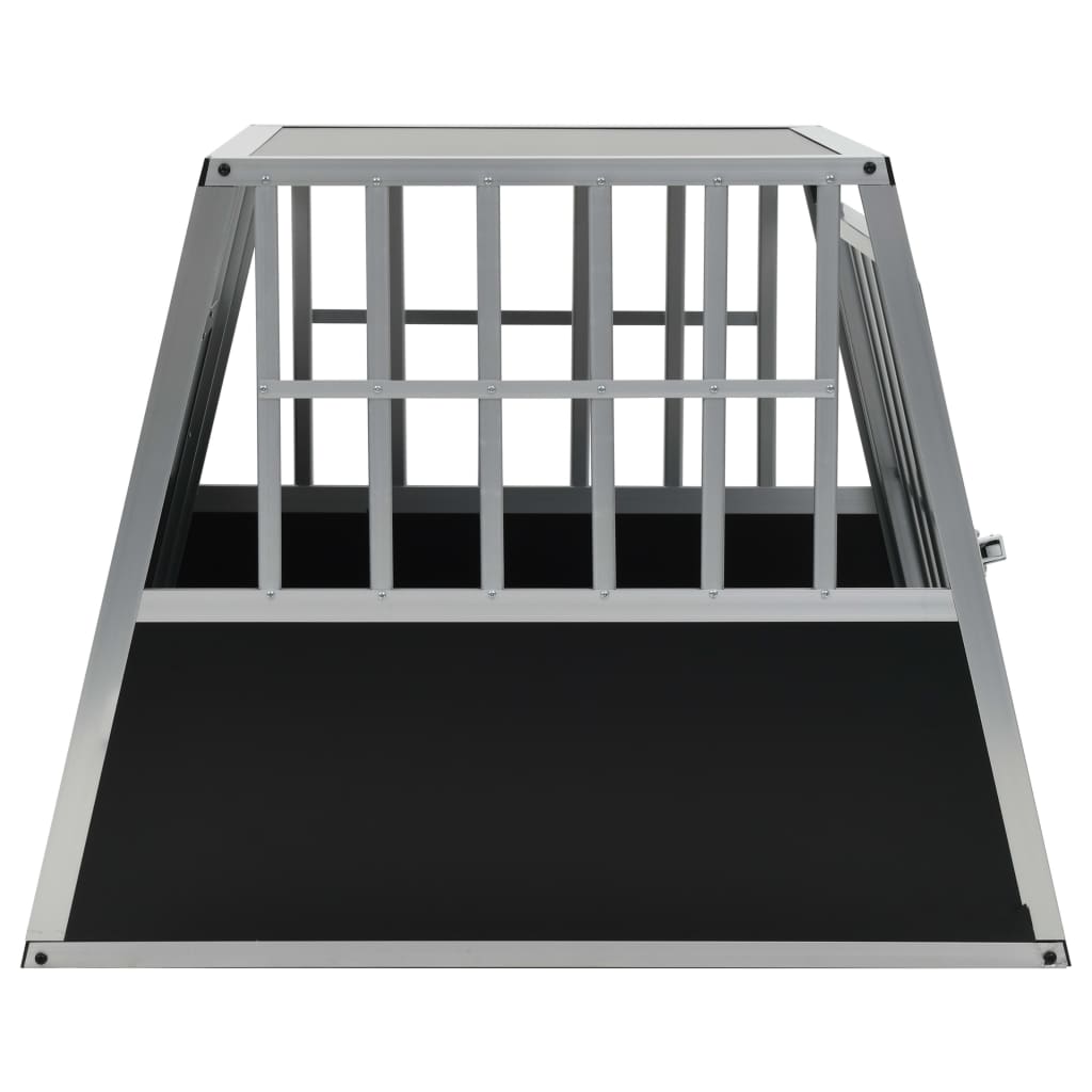 HKM-3341629 Dog Transport Crate with Single Door, Aluminum and MDF, 65 x 91 x 69.5 cm, Lightweight Design for Easy Travel