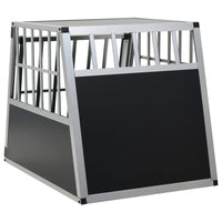 HKM-3341629 Dog Transport Crate with Single Door, Aluminum and MDF, 65 x 91 x 69.5 cm, Lightweight Design for Easy Travel