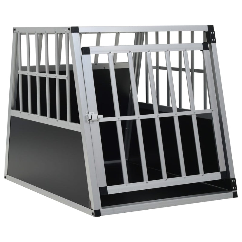 HKM-3341629 Dog Transport Crate with Single Door, Aluminum and MDF, 65 x 91 x 69.5 cm, Lightweight Design for Easy Travel