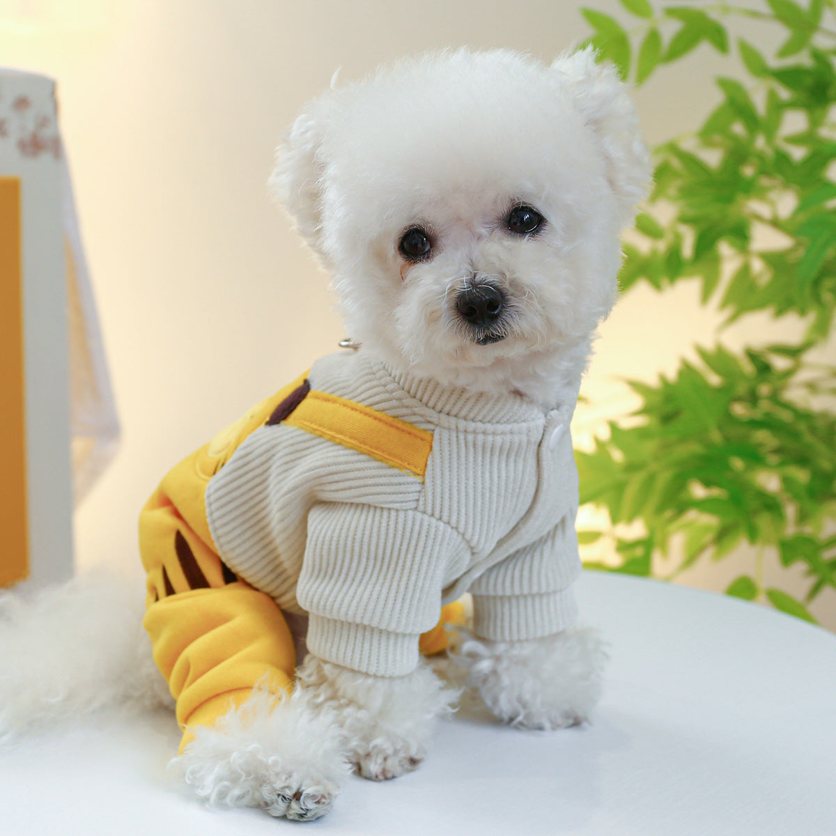 HKM-3341757 Cute Corduroy Little Tiger Suspender Pants for Dogs - Multiple Sizes Available