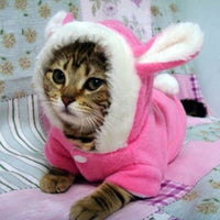 HKM-3342013 Cute Rabbit Pet Hoodie for Cats and Dogs - Fleece Warm Jacket in Various Sizes