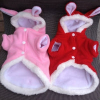 HKM-3342013 Cute Rabbit Pet Hoodie for Cats and Dogs - Fleece Warm Jacket in Various Sizes