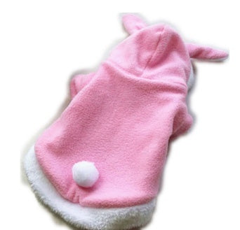 HKM-3342013 Cute Rabbit Pet Hoodie for Cats and Dogs - Fleece Warm Jacket in Various Sizes