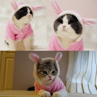 HKM-3342013 Cute Rabbit Pet Hoodie for Cats and Dogs - Fleece Warm Jacket in Various Sizes