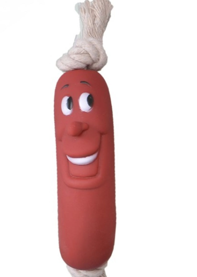 HKM-3342397 Eco-Friendly Silicone Sausage Gnaws Pet Chew Toy for Dental Health
