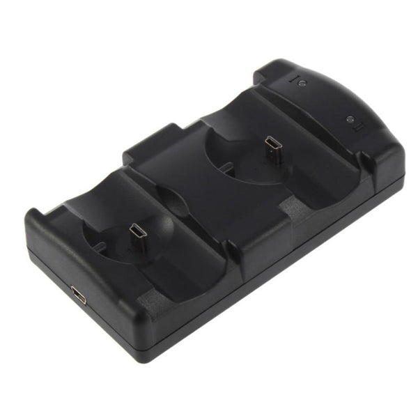 HKM-334291 Dual Charger Dock for PS3 Controllers - Wireless Charging Stand, Black