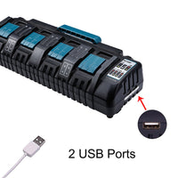 HKM-334291 Multi-Voltage Li-Ion Fast Charger for Makita Lithium Batteries, 4-Bay Charging Capability