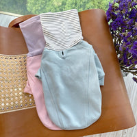 HKM-3343165 Color Block High Collar Basic Shirt for Dogs - Casual Pet Clothing in Pink, Light Blue, and Brown