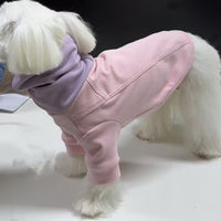 HKM-3343165 Color Block High Collar Basic Shirt for Dogs - Casual Pet Clothing in Pink, Light Blue, and Brown
