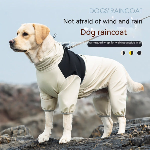 HKM-3343933 Waterproof and Windproof Shell Jacket for Dogs - Available in Yellow, Black, Milky White, Sizes XL to 8XL