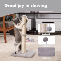 HKM-3344829 Premium Cat Scratching Post with Sisal Cover and Hanging Ball for Kittens and Small Cats