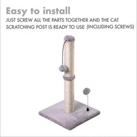 HKM-3344829 Premium Cat Scratching Post with Sisal Cover and Hanging Ball for Kittens and Small Cats
