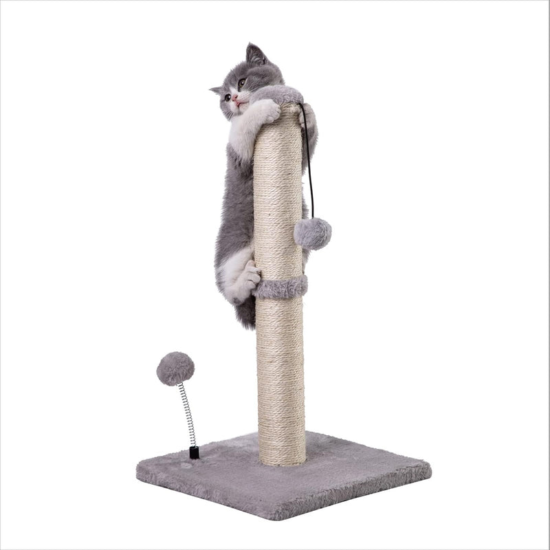 HKM-3344829 Premium Cat Scratching Post with Sisal Cover and Hanging Ball for Kittens and Small Cats