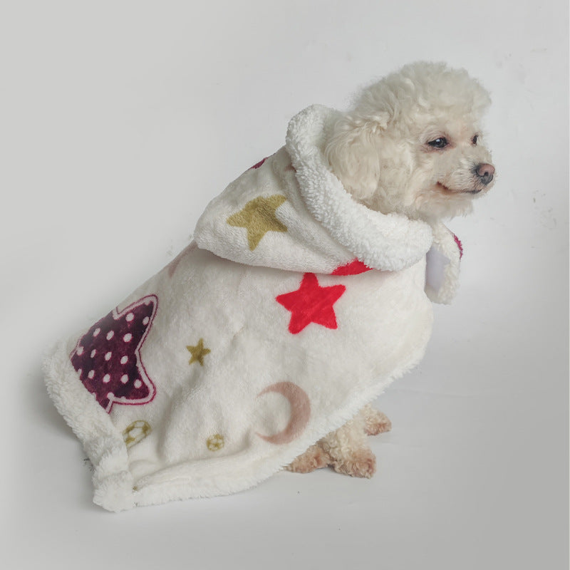 HKM-3344957 Coral Fleece Portable Pet Cloak Pajamas in XINGX and Moon Design
