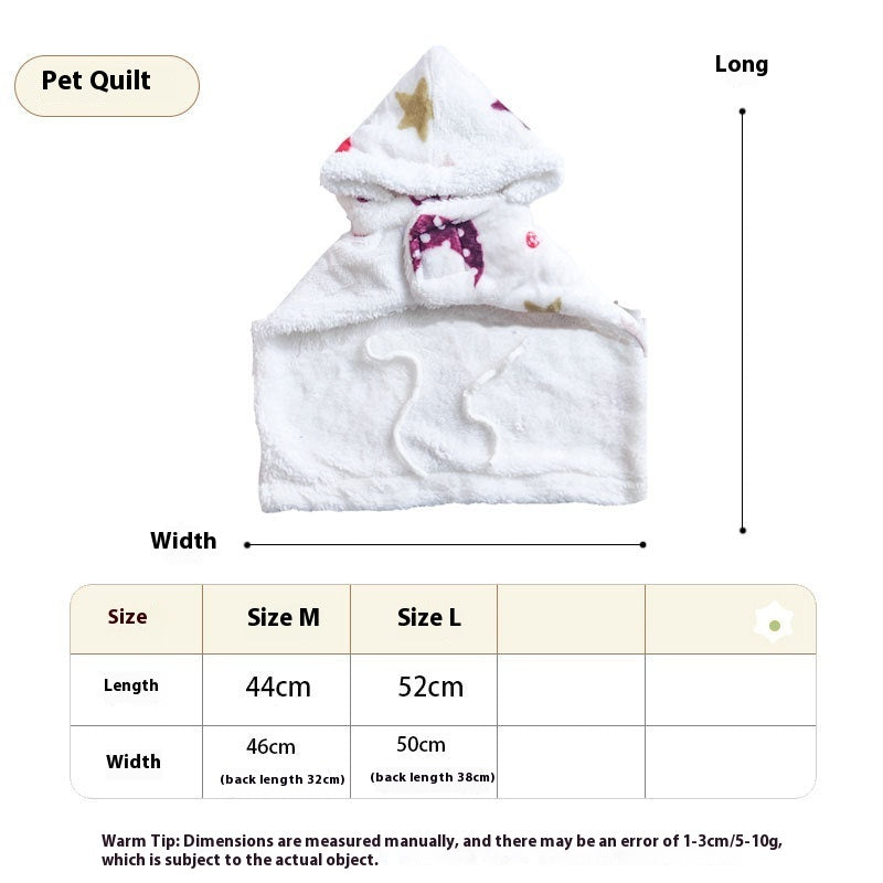 HKM-3344957 Coral Fleece Portable Pet Cloak Pajamas in XINGX and Moon Design