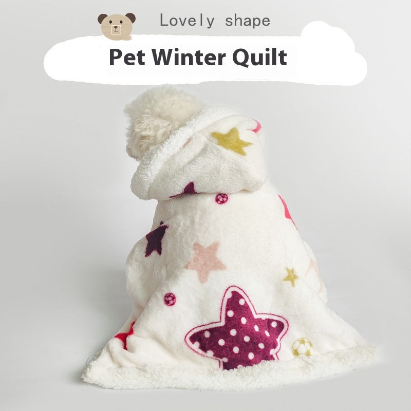 HKM-3344957 Coral Fleece Portable Pet Cloak Pajamas in XINGX and Moon Design