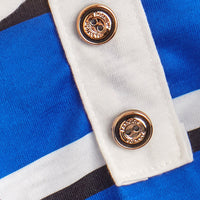 HKM-3345725 Blue and White Striped Polo Shirt for Dogs - Stylish Pet Clothing in Multiple Sizes