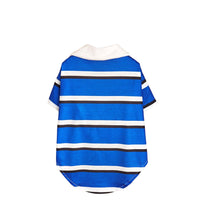 HKM-3345725 Blue and White Striped Polo Shirt for Dogs - Stylish Pet Clothing in Multiple Sizes