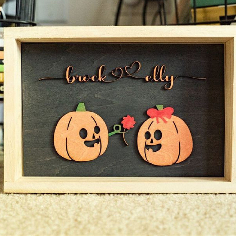 HKM-334675 Halloween and Christmas Decorative Photo Frame - 10x6 Inch Log Material - Style 1 & Style 2